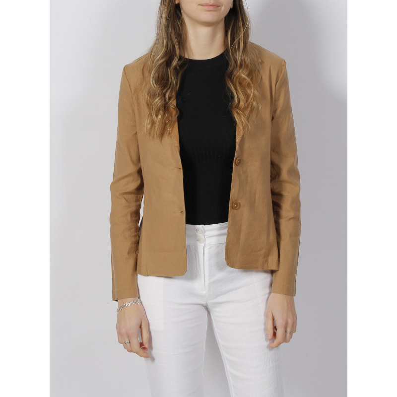 Veste blazer shirley lin marron femme - Hbt