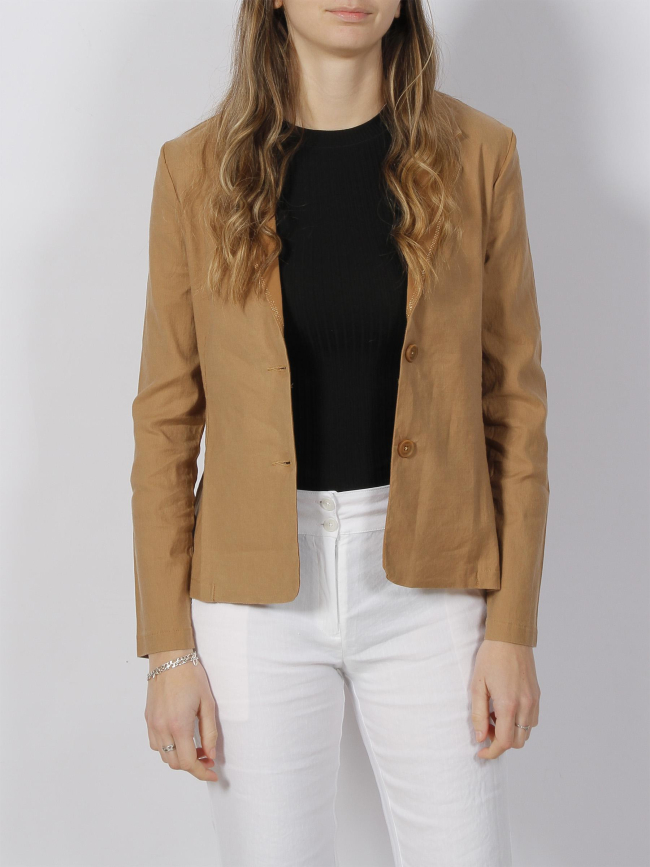 Veste blazer shirley lin marron femme - Hbt