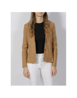 Veste blazer shirley lin marron femme - Hbt