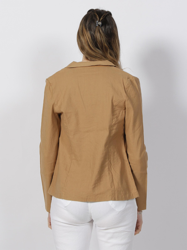 Veste blazer shirley lin marron femme - Hbt