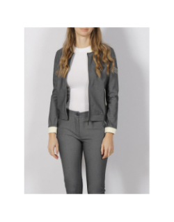 Veste bombers kimy imprimés denim gris femme - HBT