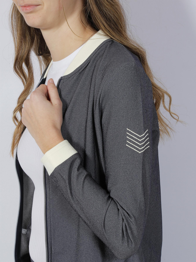 Veste bombers kimy imprimés denim gris femme - HBT