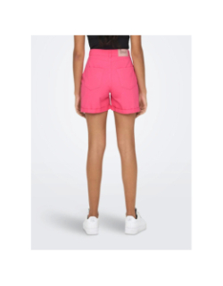 Short mom taille haute vega rose fuchsia femme - Only