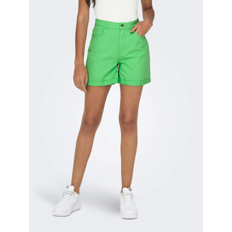 Short mom taille haute vega vert femme - Only