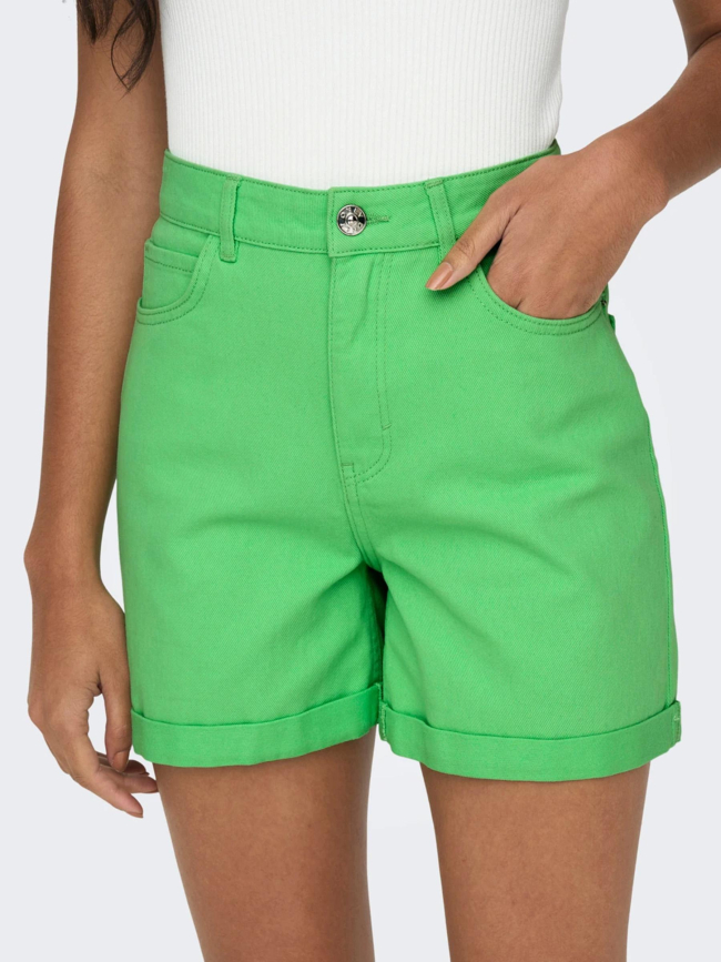 Short mom taille haute vega vert femme - Only