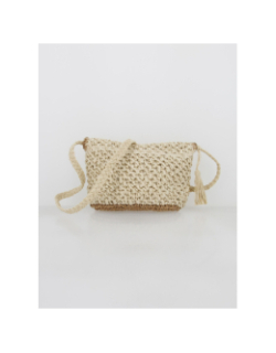 Sac bandoulière en raphia mediteraz beige femme - Barts