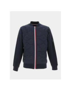 Veste bomber bi-matière bleu marine homme - Tommy Hilfiger