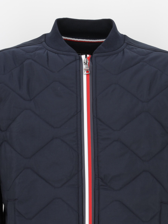 Veste bomber bi-matière bleu marine homme - Tommy Hilfiger