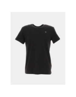 T-shirt basic uni logo brodé noir homme - G Star