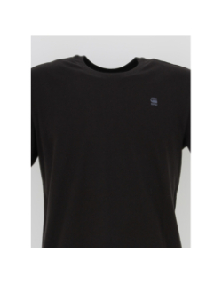 T-shirt basic uni logo brodé noir homme - G Star