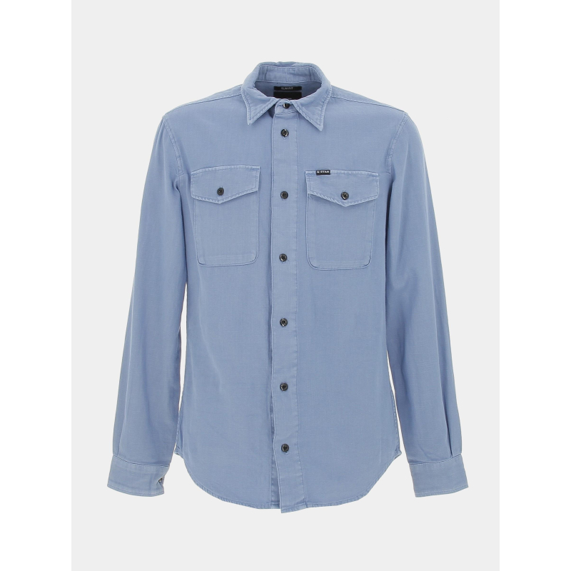 Chemise slim deep wave bleu homme - G Star