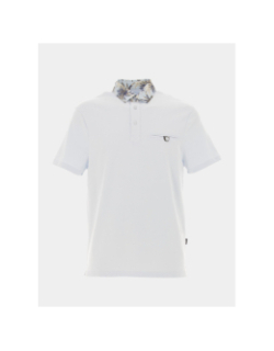 Polo col fleuri gaethan bleu ciel homme - Izac