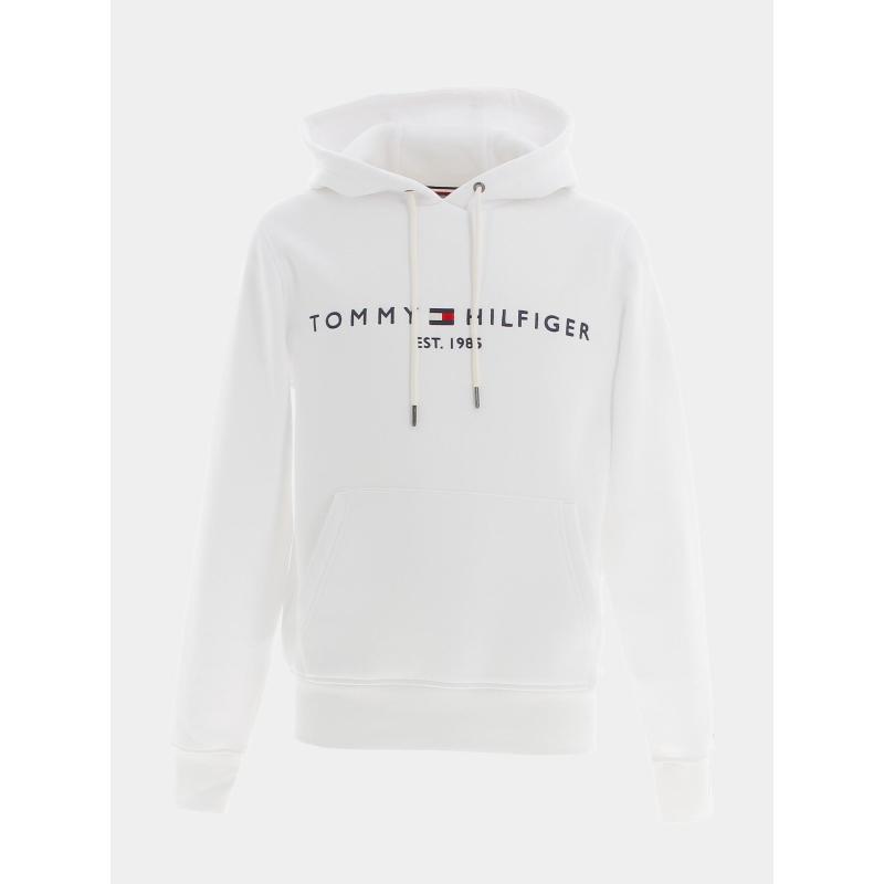 Sweat à capuche logo uni blanc homme - Tommy Hilfiger