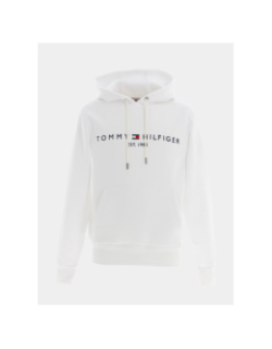 Sweat à capuche logo uni blanc homme - Tommy Hilfiger