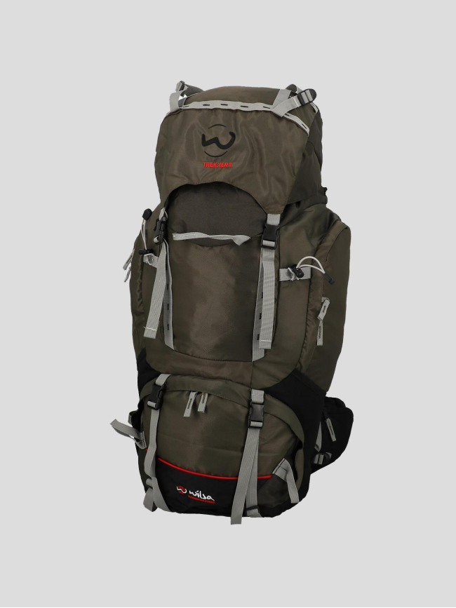 Sac à dos randonnée trekker 65L kaki - Wilsa