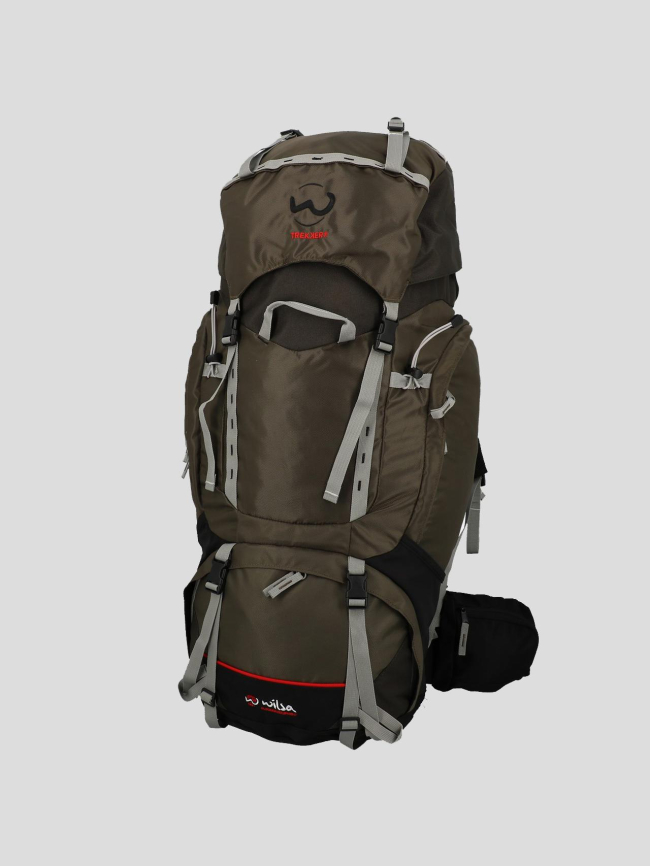 Sac à dos de randonnée trekker 75L kaki - Wilsa