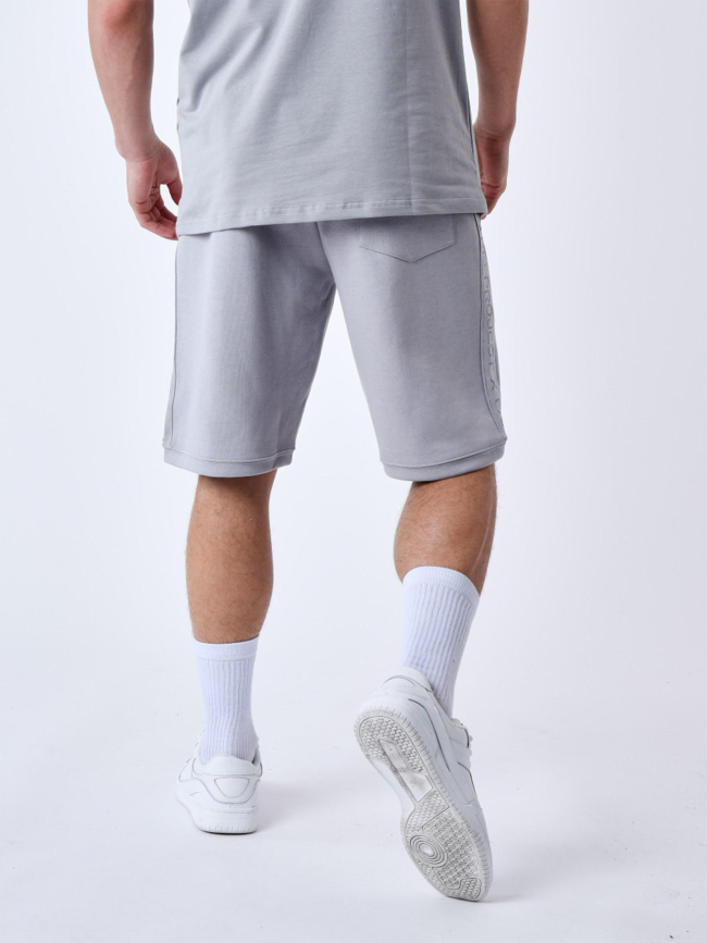 Short bande logo brodé gris homme - Project X Paris