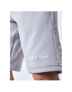 Short bande logo brodé gris homme - Project X Paris