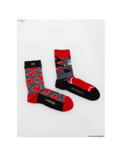 Chaussettes dépareillées naruto shippuden noir rouge - Capslab