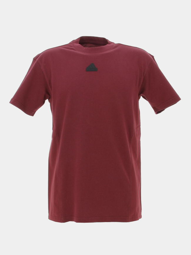 T-shirt uni petit logo bordeaux homme - Adidas