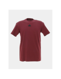 T-shirt uni petit logo bordeaux homme - Adidas