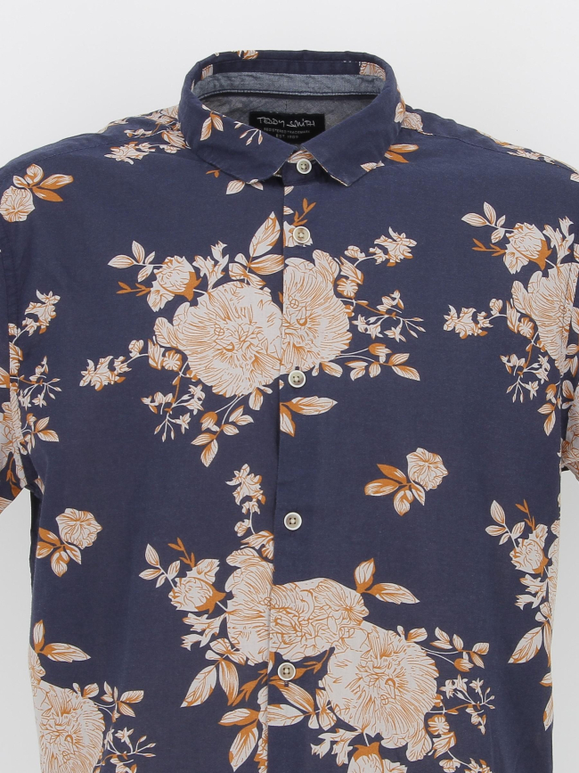 Chemise à fleurs ledger bleu marine homme - Teddy Smith