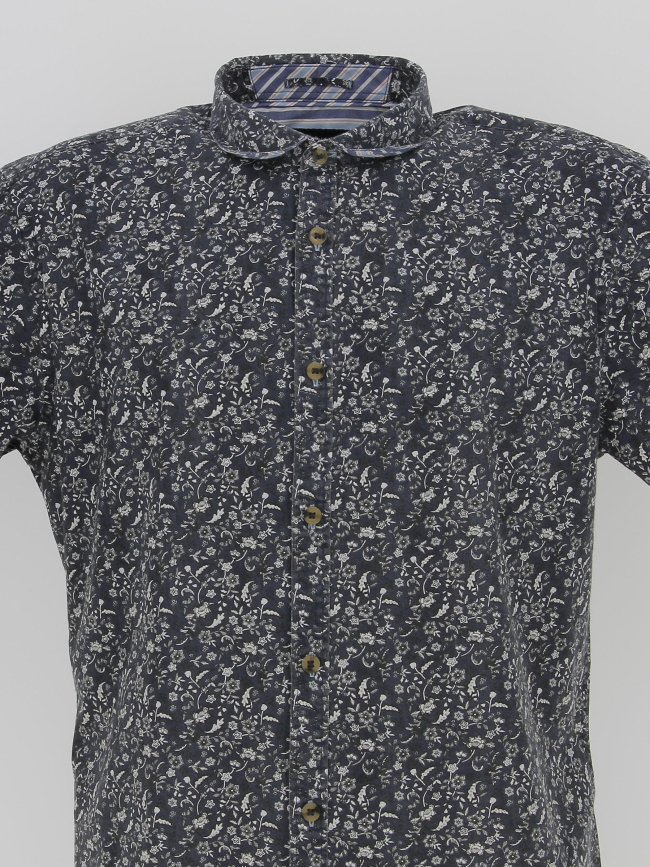 Chemise à fleurs magnus bleu marine homme - Teddy Smith