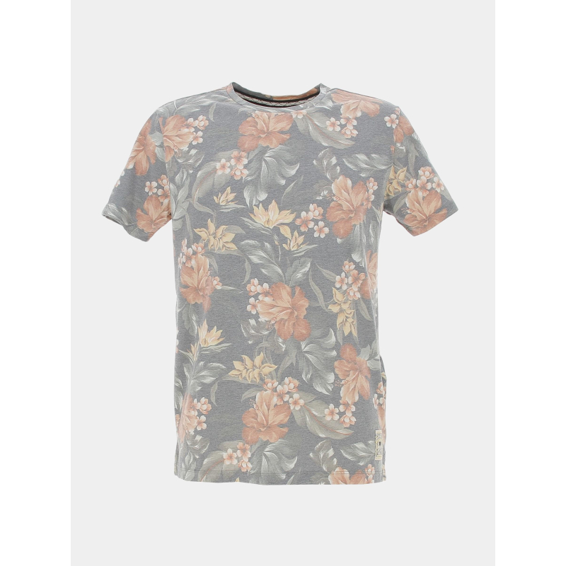 T-shirt à fleurs vigo gris chiné homme - Teddy Smith