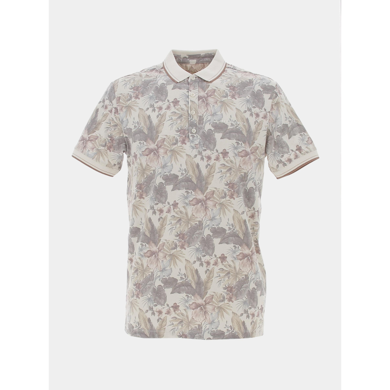 Polo à fleurs pasy 2 beige homme - Teddy Smith