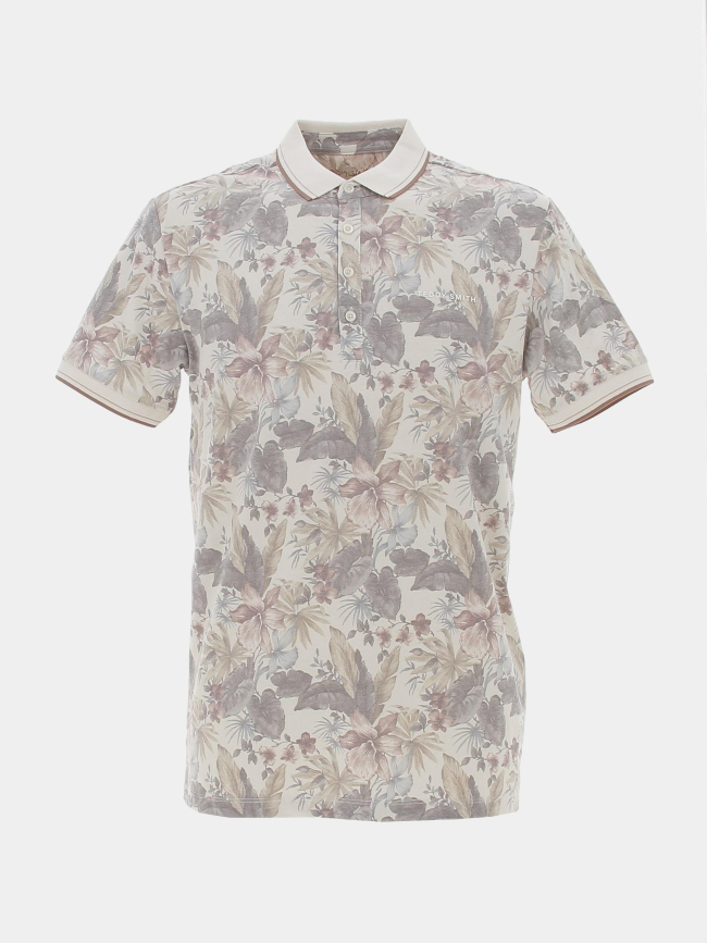 Polo à fleurs pasy 2 beige homme - Teddy Smith