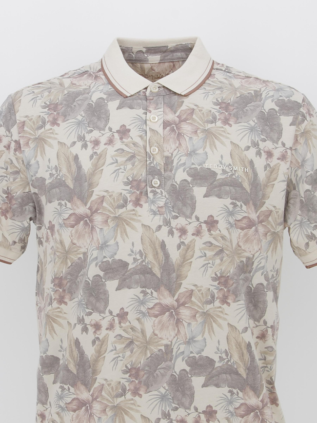 Polo à fleurs pasy 2 beige homme - Teddy Smith