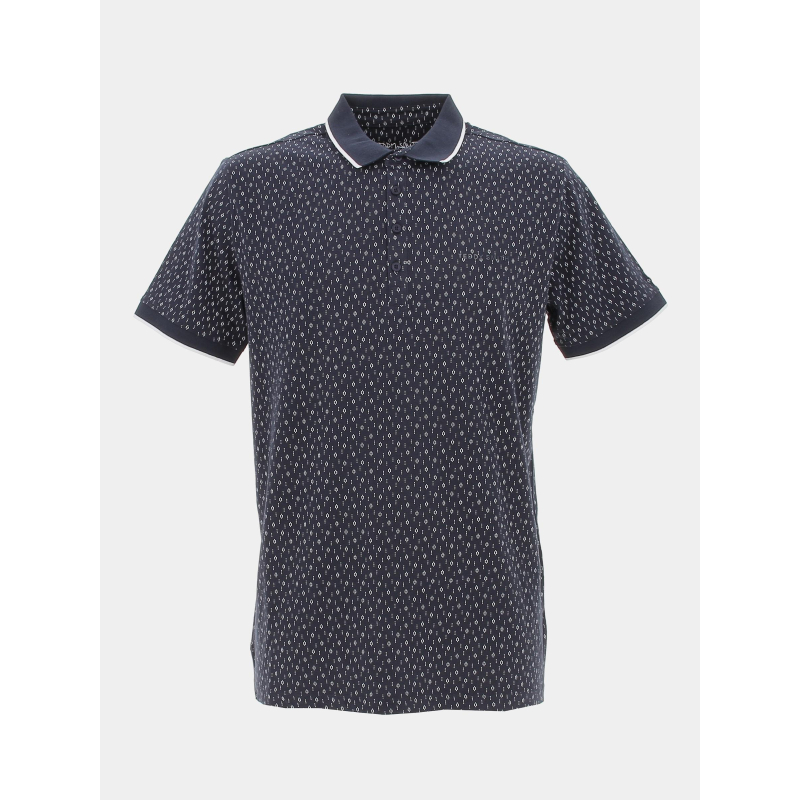 Polo imprimés blanc pasy 2 bleu marine homme - Teddy Smith