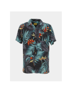 Chemise à fleurs imprimés noir vert homme - Oxbow