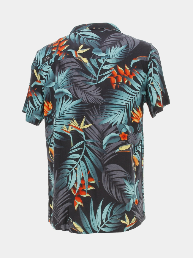 Chemise à fleurs imprimés noir vert homme - Oxbow