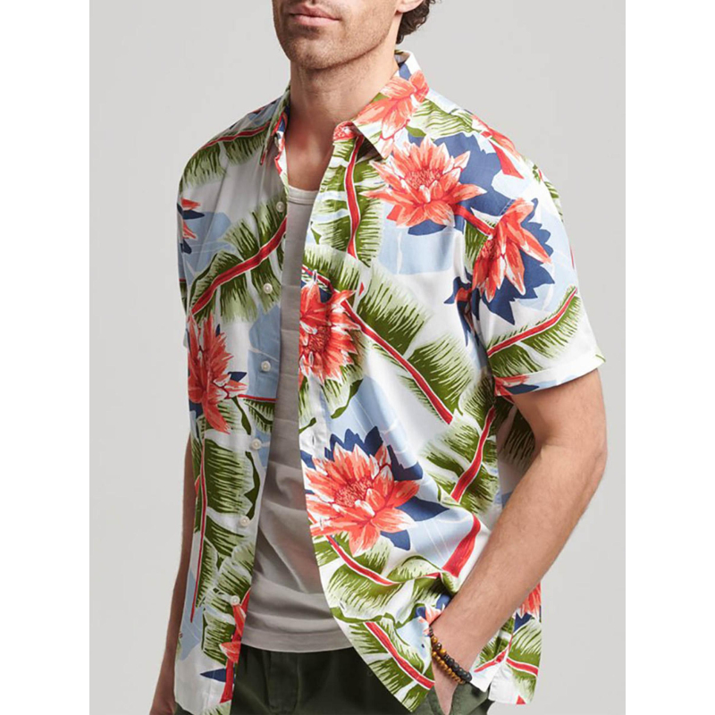 Chemise à fleurs vintage hawaiian multicolore homme - Superdry