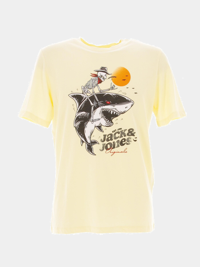 T-shirt beachbone requin jaune homme - Jack & Jones