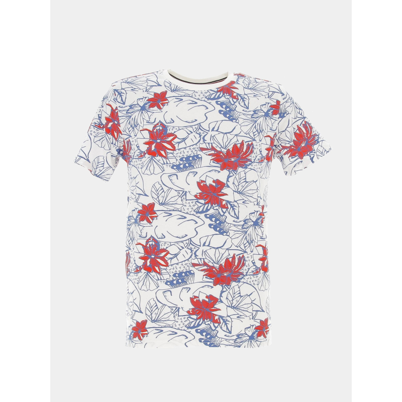 T-shirt à fleurs aop blanc bleu homme - Petrol Industries