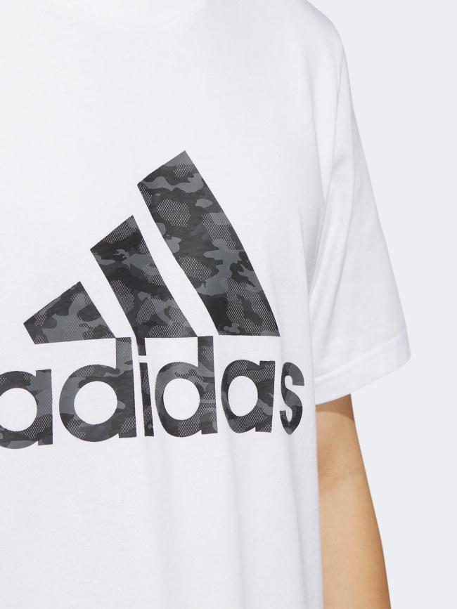 T-shirt camo logo gris blanc homme - Adidas