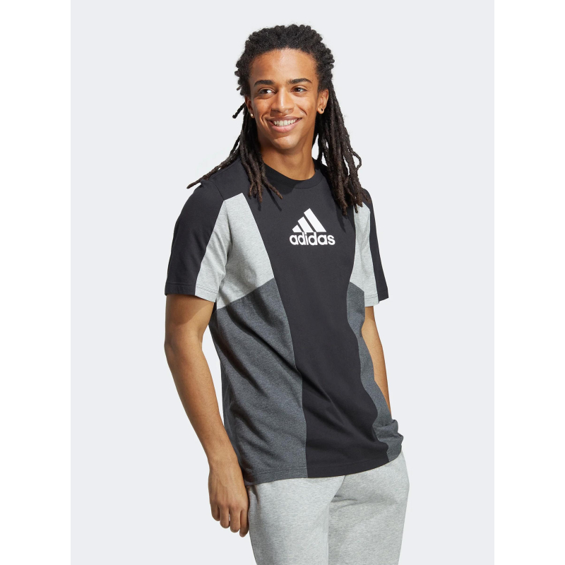 T-shirt colorblock essential noir gris homme - Adidas