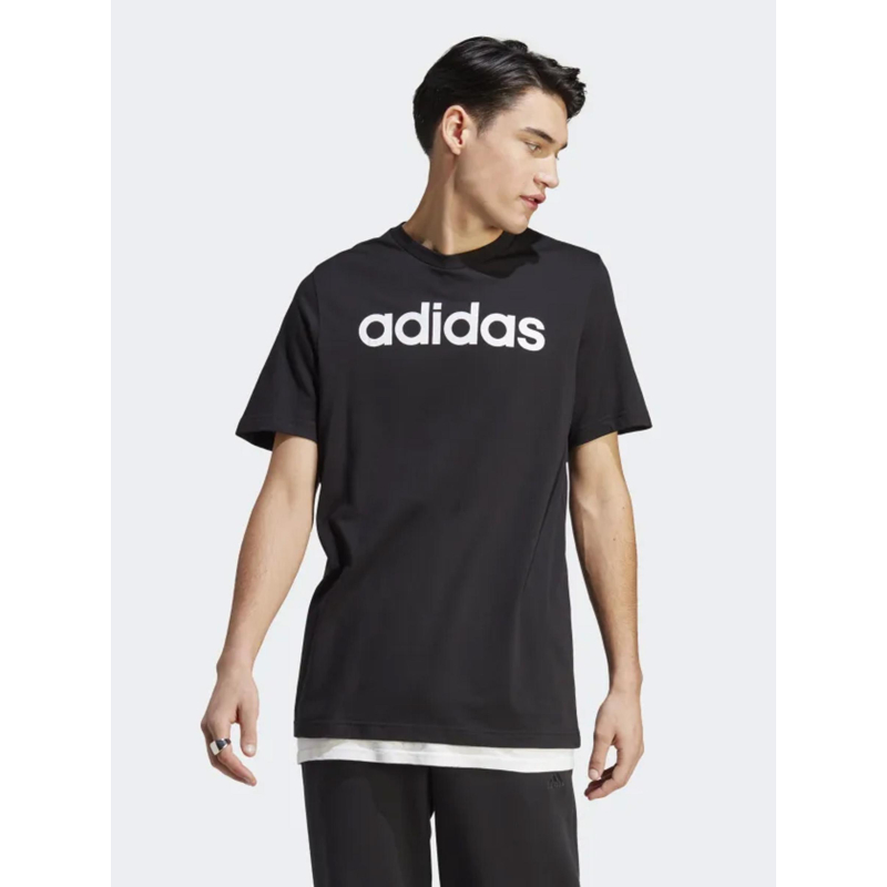 T-shirt linear logo noir homme - Adidas