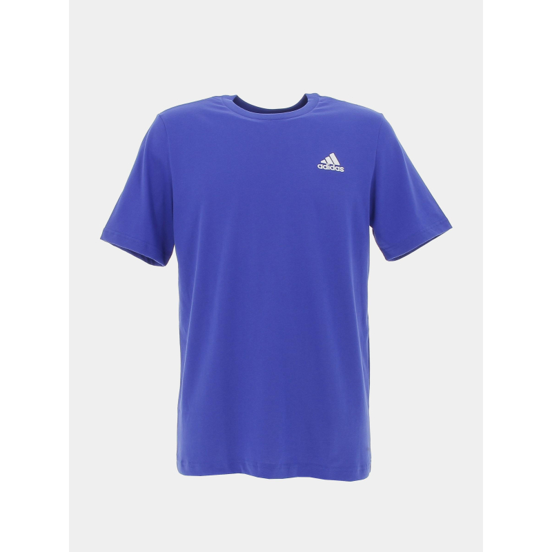T-shirt uni classique petit logo brodé bleu homme - Adidas T-shirt uni classique petit logo brodé bleu homme - Adidas