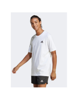 T-shirt uni classique petit logo brodé blanc homme - Adidas