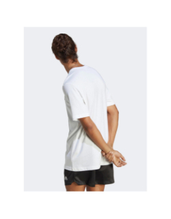 T-shirt uni classique petit logo brodé blanc homme - Adidas