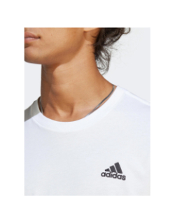 T-shirt uni classique petit logo brodé blanc homme - Adidas