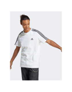 T-shirt 3 stripes logo brodé blanc homme - Adidas