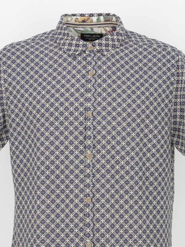 Chemise imprimés mosaïque fox bleu marine homme - Teddy Smith