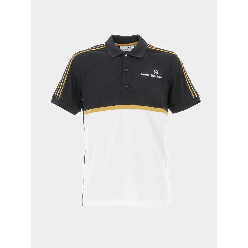 Polo lista colorblock noir blanc homme - Sergio Tacchini