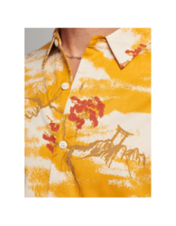 Chemise à fleurs hawaienne vintage jaune homme - Superdry