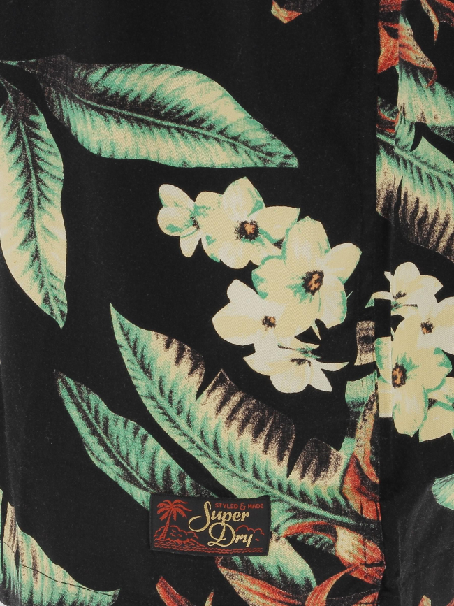 Chemise à fleurs hawaienne vintage noir homme - Superdry