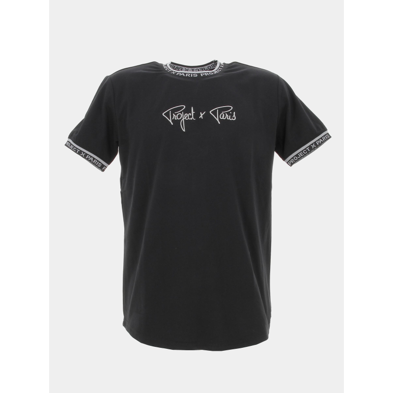 T-shirt basic col logo noir homme - Project X Paris